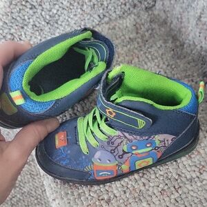 Kids Navy and Green Robot Sneakers